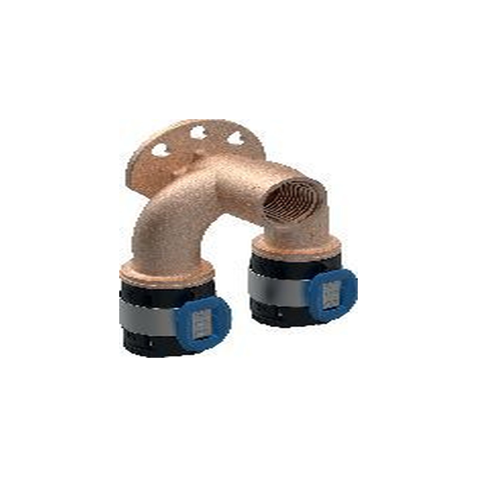 Geberit FlowFit Doppelanschlusswinkel 90 Grad Rotguss bleifrei 25 mm 1/2 Zoll Pressindikator 620852001