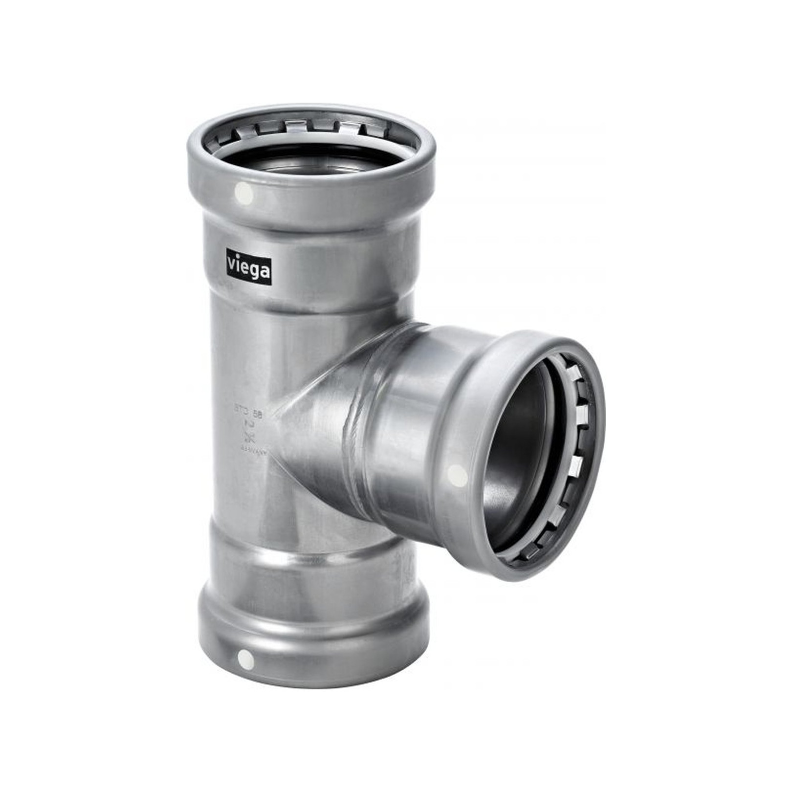 Viega Megapress T-Stück 4218XL 4x2x4 Zoll Stahl Zn-Ni SC-Contur 752071