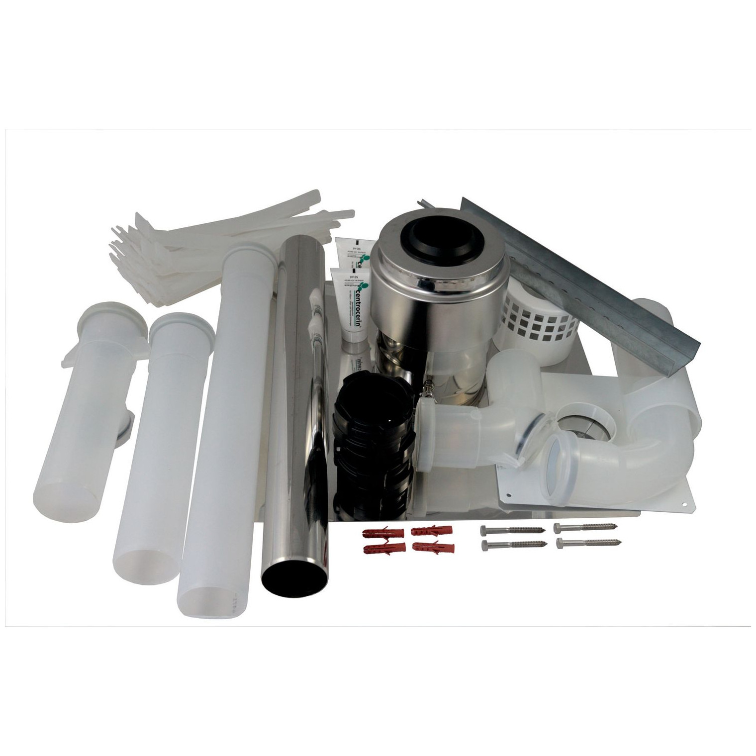 WOLF Anschluss-Set B23 Abgasleitung DN60 Schachteinbau Edelstahl Zuluftgitter Revisionsbogen 2651901