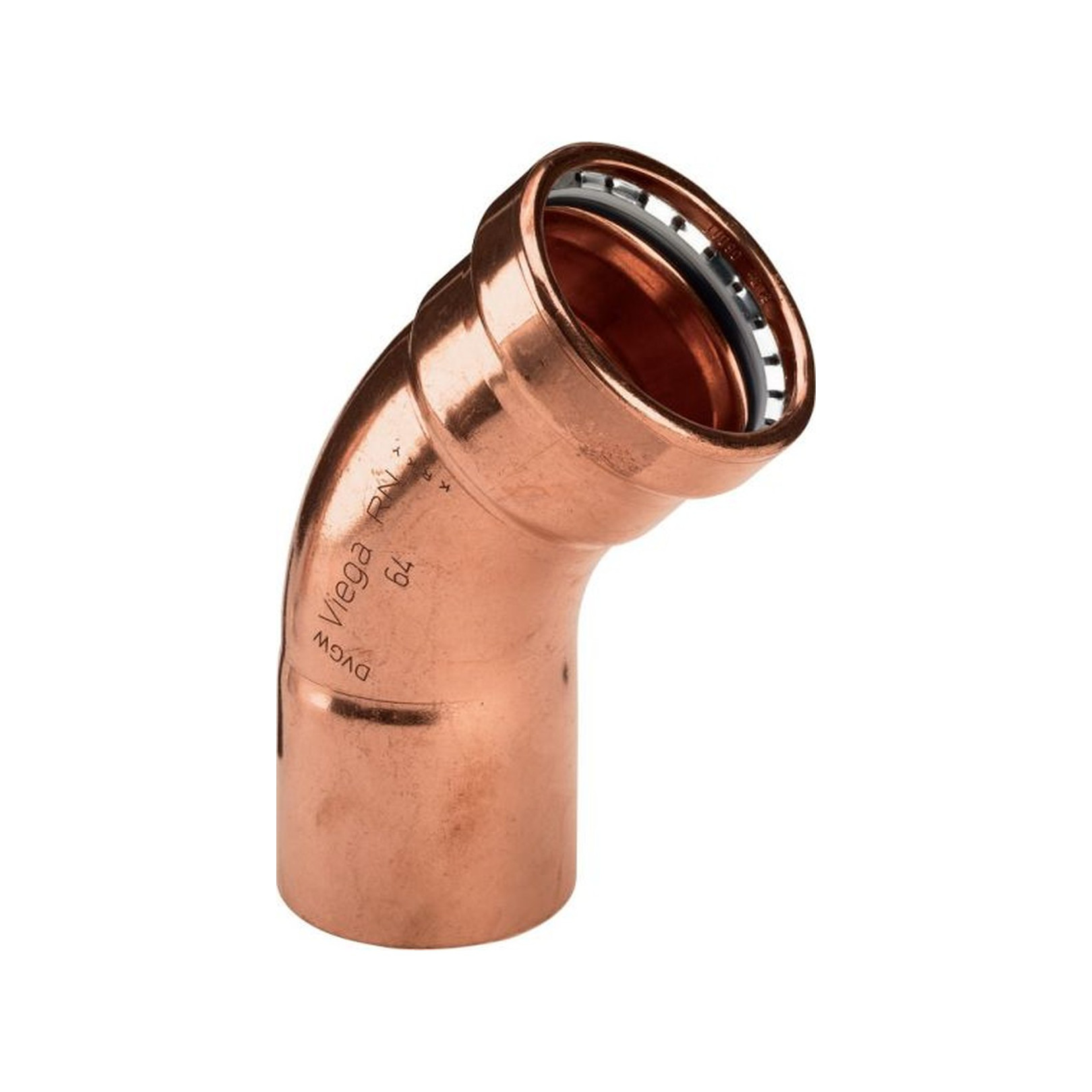 Viega Kupfer Pressfitting Bogen 45 Grad Profipress 2426.1 64 mm IA SC-Contur EPDM 577773