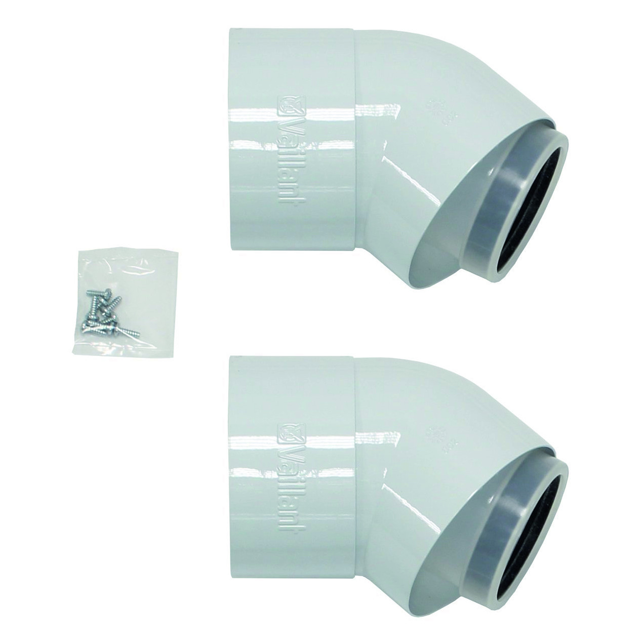Vaillant Bogen 45 Grad 2 Stck konzentrisch 80 125 mm PP Brennwert Luft Abgasführung 303211