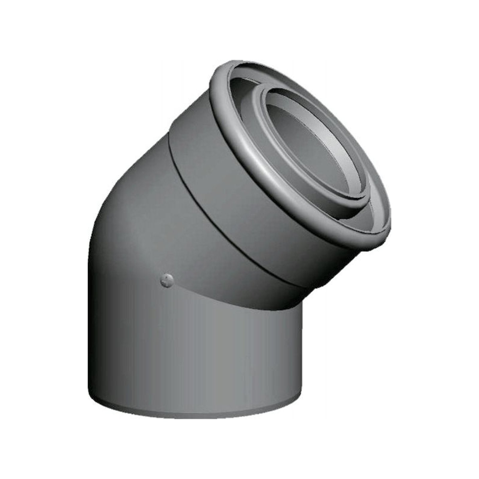 Wolf Abgasrohrbogen DN80/125 45 Grad konzentrisch Set 2 Stück steckbar weiß 2651472