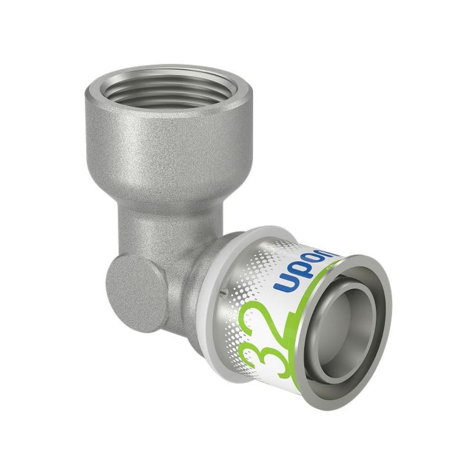 Uponor S-Press PLUS Winkelmuffe 32mm DN25 IG 90 Grad Edelstahlpresshülse DVGW 1070544