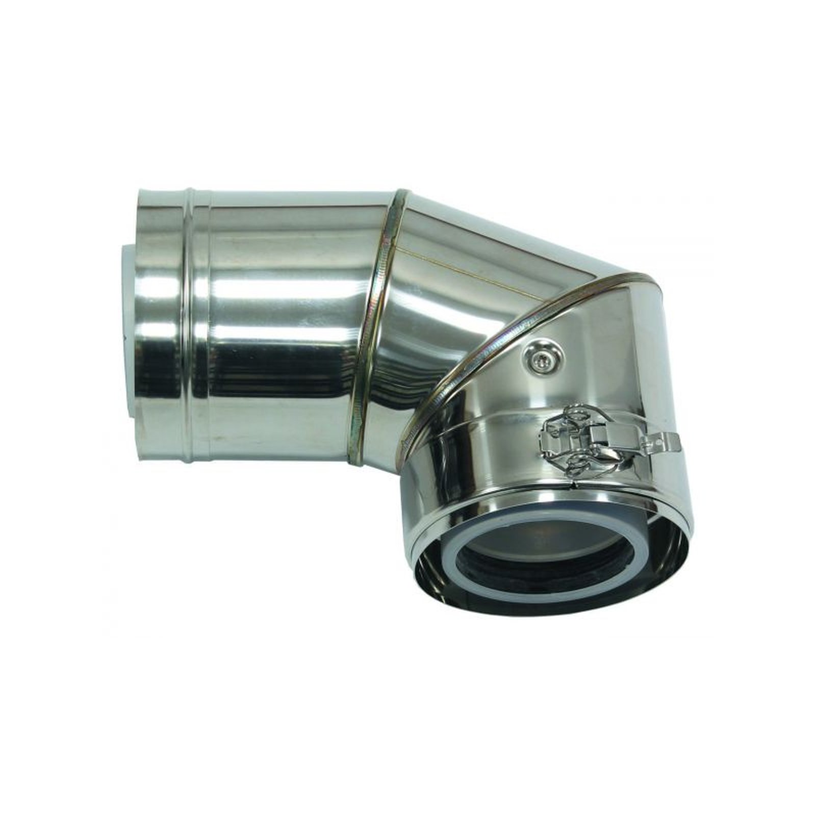 Vaillant Bogen 87 Grad Abgassystem Fassadenverlegung konzentrisch 80/125 mm PP Edelstahl Klemmschelle 0020042756