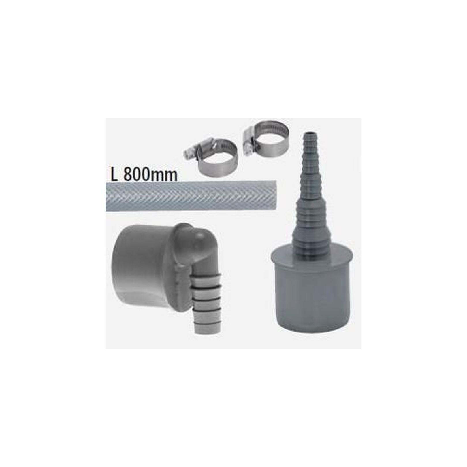 Airfit Kondensat-Set DN50 Schlauch 800mm Schlauchwinkel Schlauchnippel SchlauchSchellen 50012KS