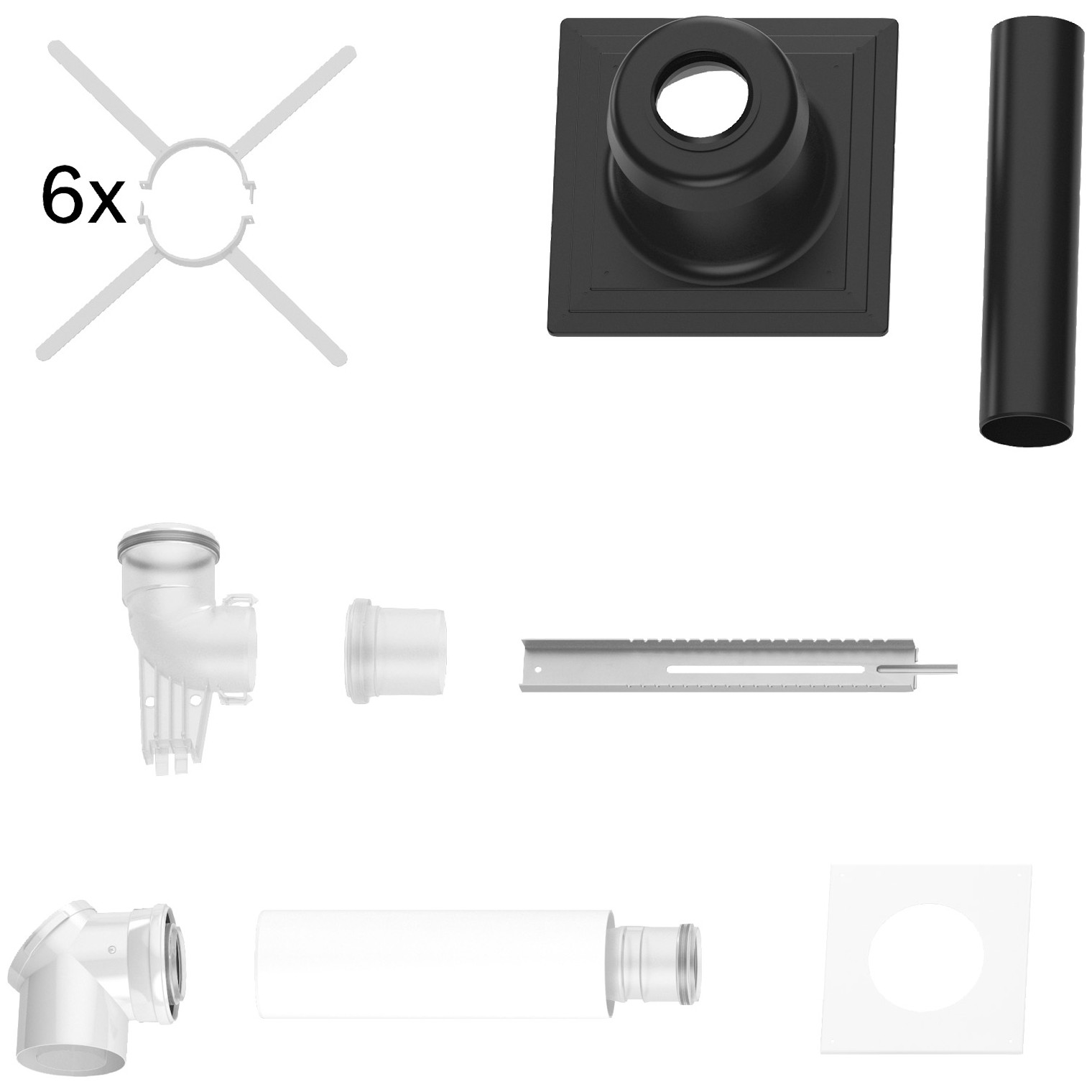 Bosch Abgaszubehör FC-Set80-C93x Grundbausatz 80/125 Kunststoff Schacht oben 7738112544