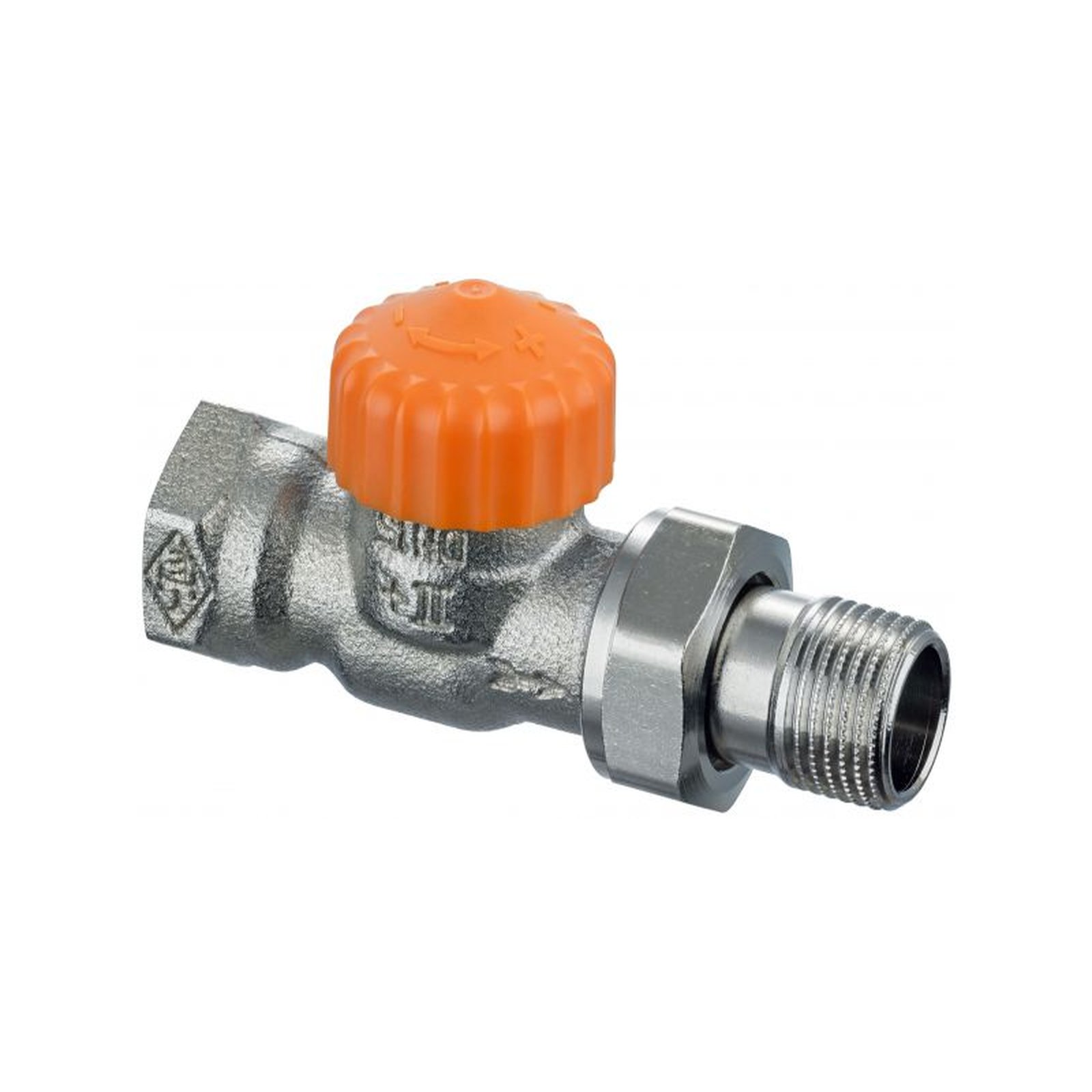 Heimeier Thermostatventil Eclipse DN20 3/4 Durchgangsform automatische Durchflussregelung Rotguss vernickelt 3932-03.000