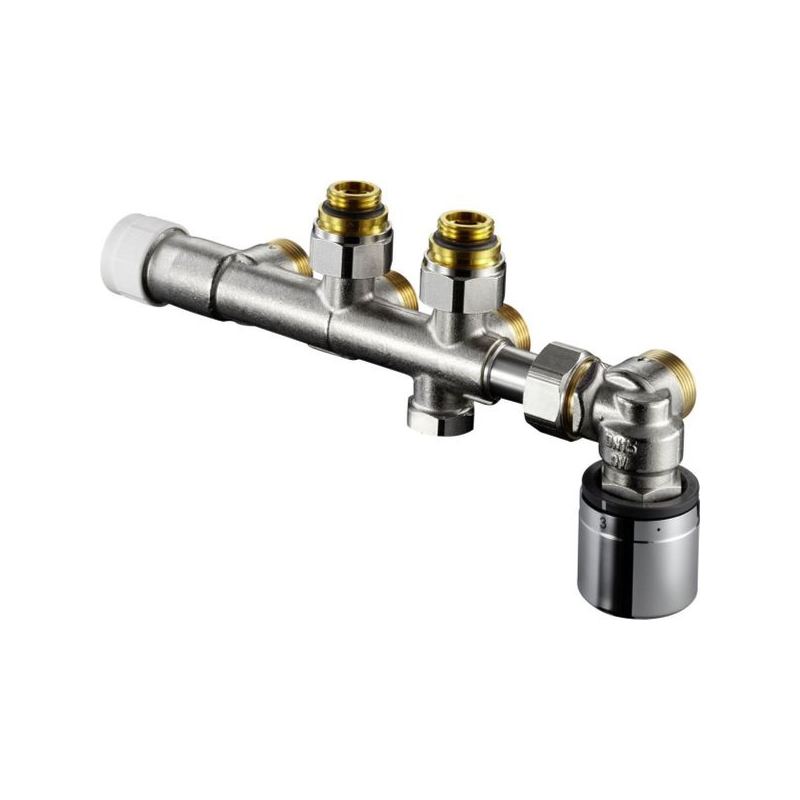 Oventrop Anschlussarmatur Multiblock T-RTL Eckausführung 1/2 Zoll AG Rücklauftemperaturbegrenzer 1184086