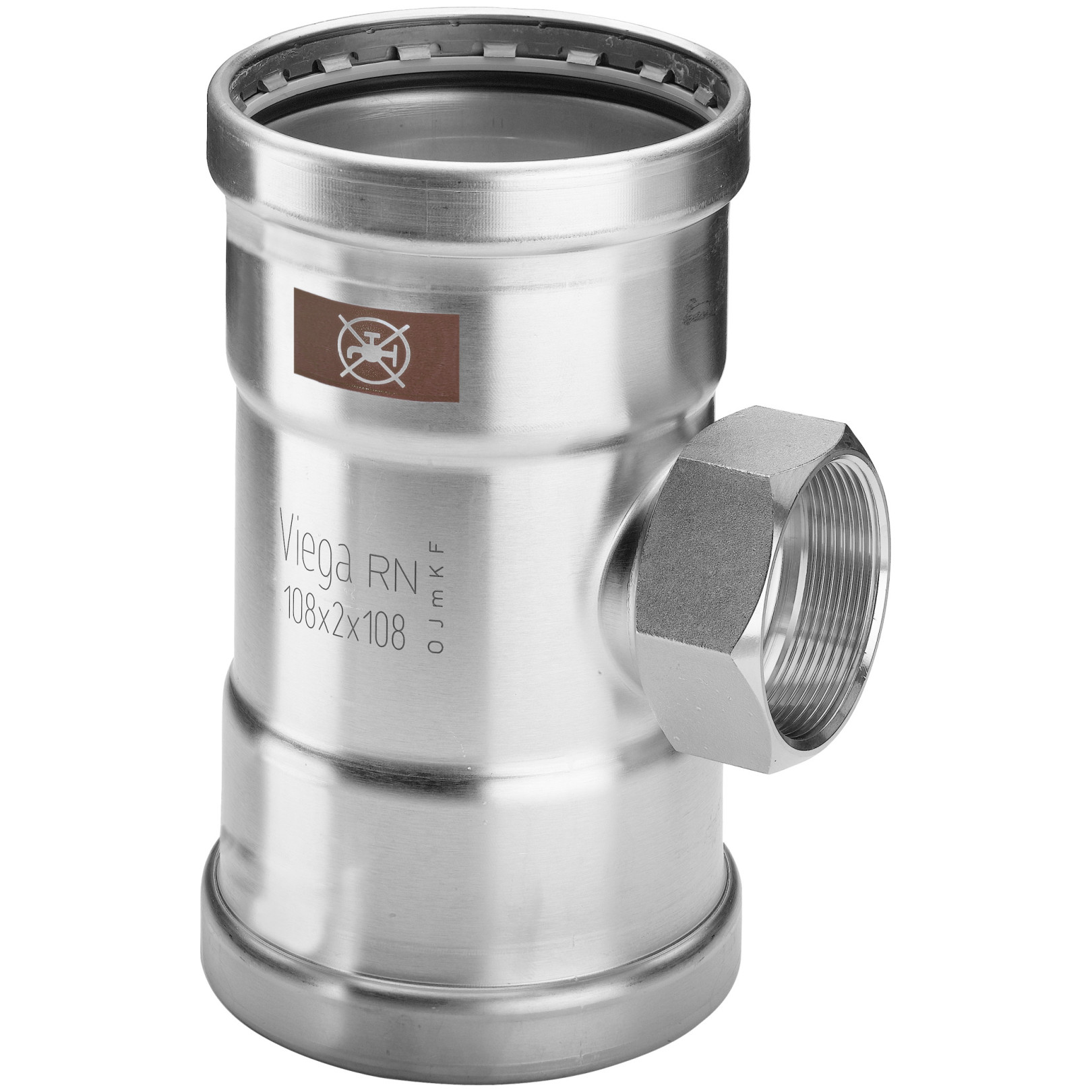 Viega Temponox XL T-Stück 1717.2XL 108mm Rp3/4 Edelstahl 810986