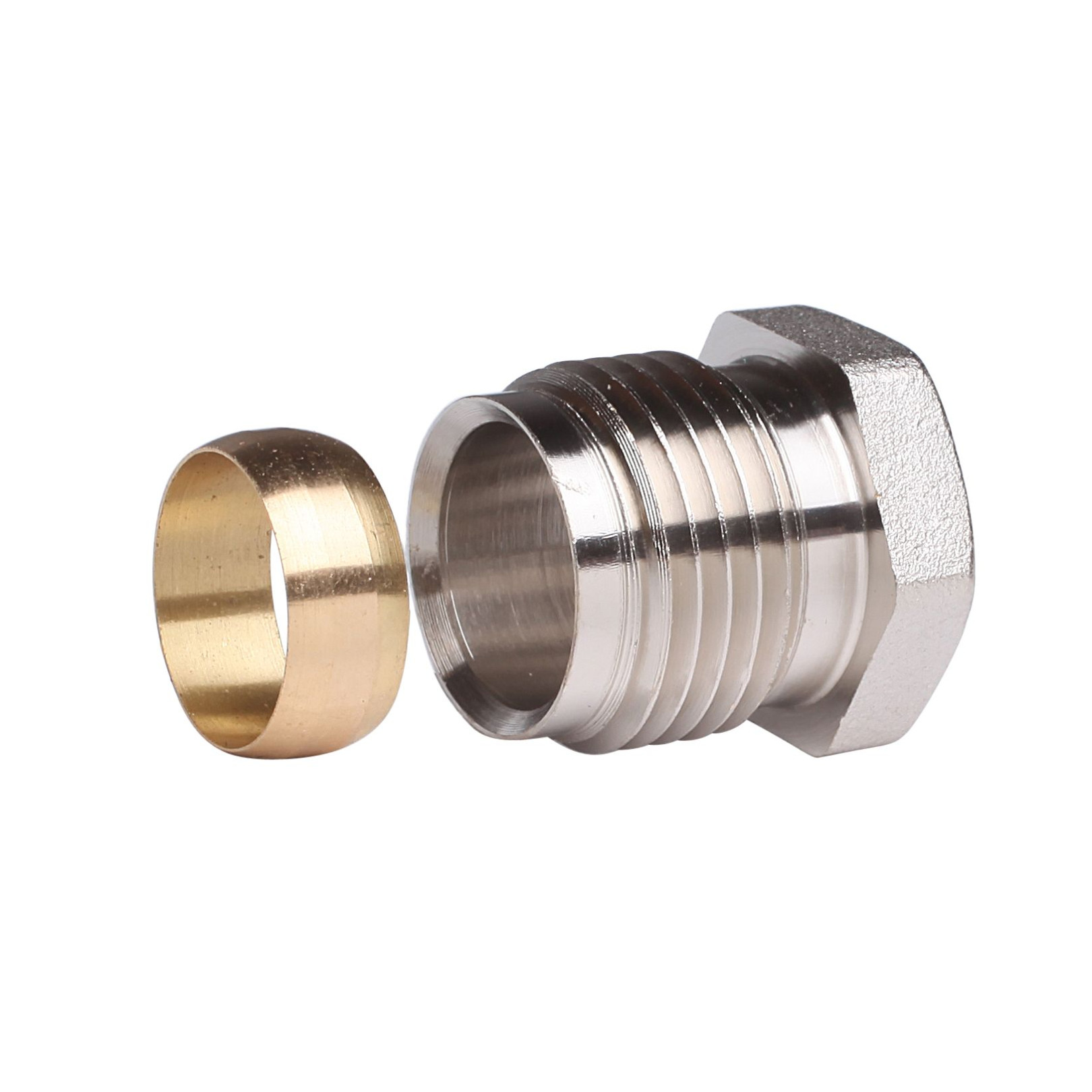 Danfoss Klemmverschraubung G 1/2 Zoll AG x 15 mm vernickelt Stahl Kupferrohr 013G4115