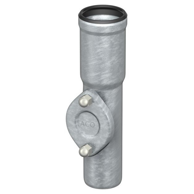 ACO Passavant Regenstandrohr GM-X DN100 1000mm geschlossen Reinigungsdeckel Steckmuffe feuerverzinkt Innenbeschichtung 0174.52.92