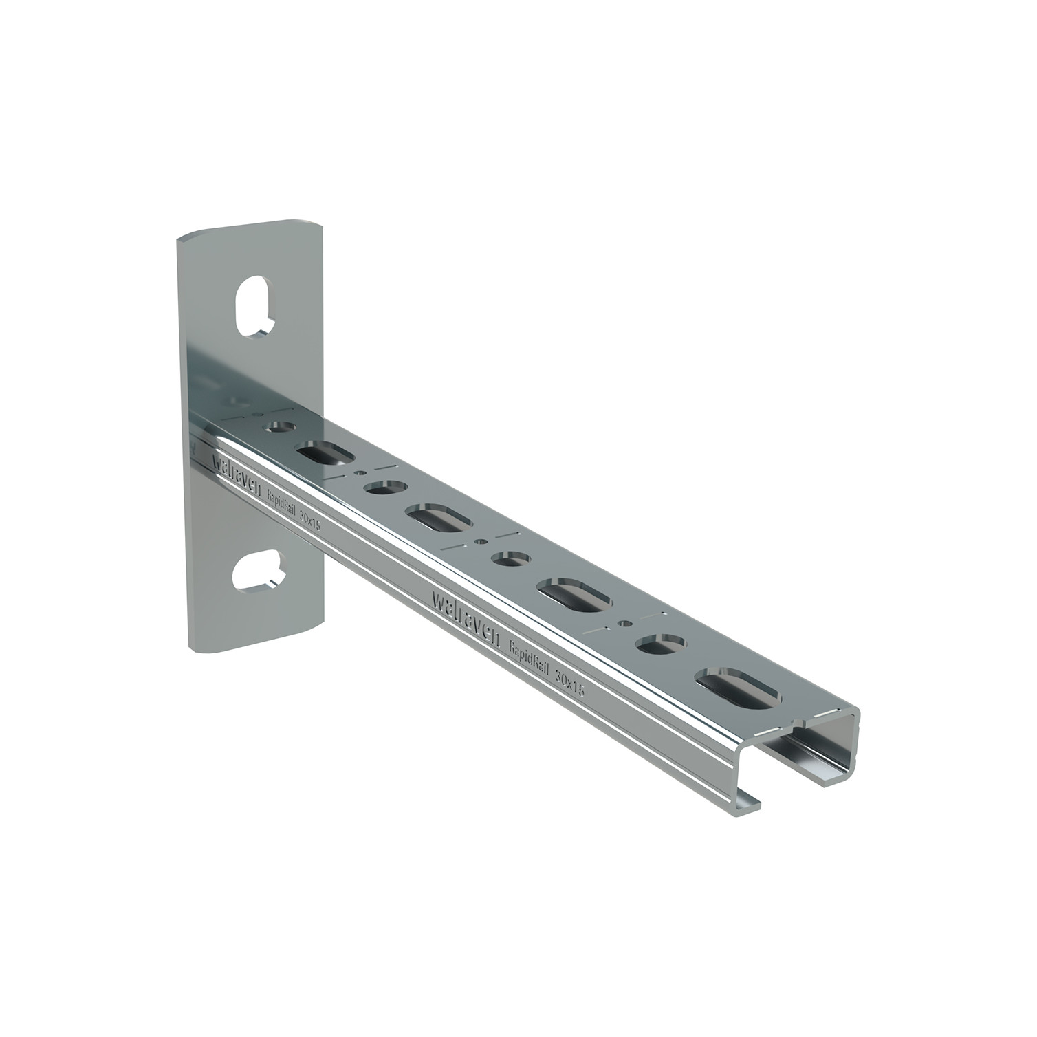 Walraven Wandkonsole RapidRail 30x15 C-Profil Schnittmarkierungen elektrolytisch verzinkt 66031520