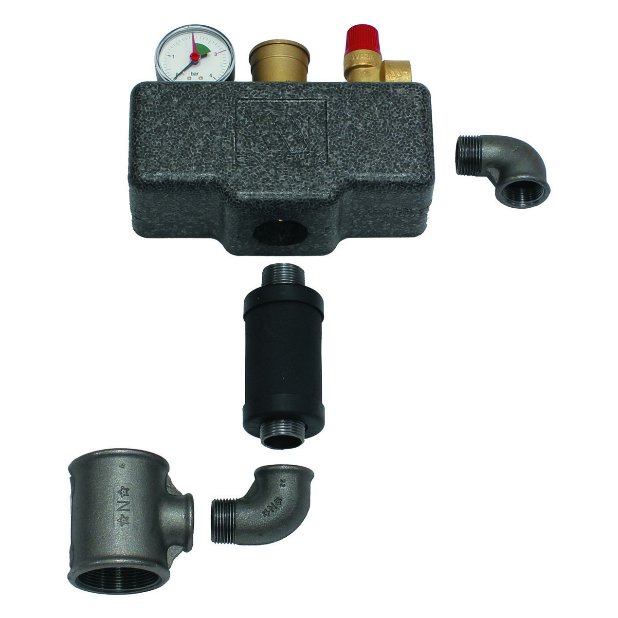 Vaillant Kesselsicherheitsgruppe ecoCRAFT3 200 kW Manometer Schnellentlüfter Sicherheitsventil 3 bar 0020060829