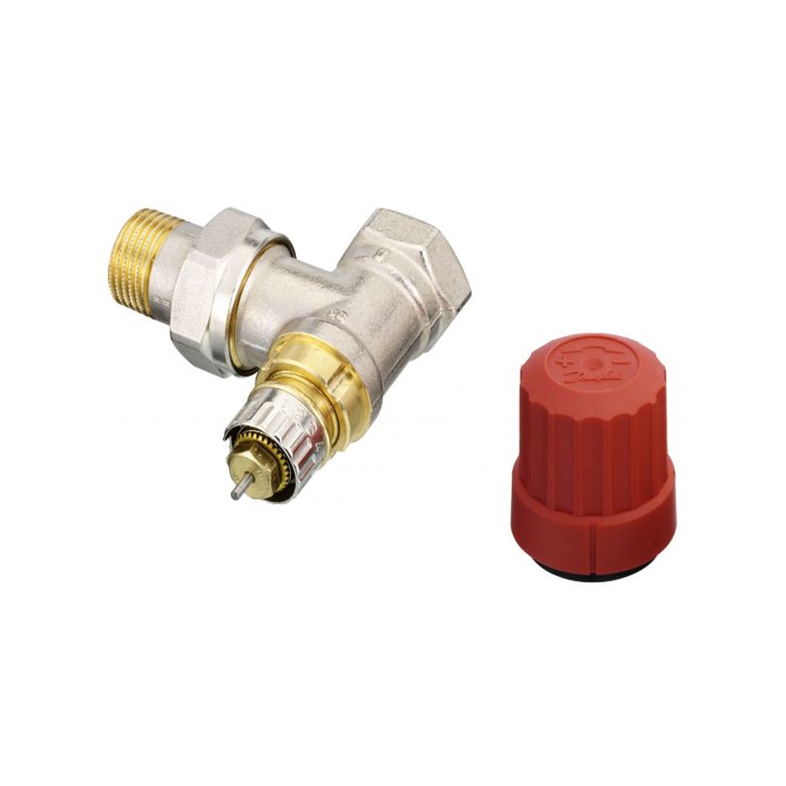 Danfoss Thermostatventil RA-N 15 R 1/2 Eckform Voreinstellung Messing vernickelt 013G0033