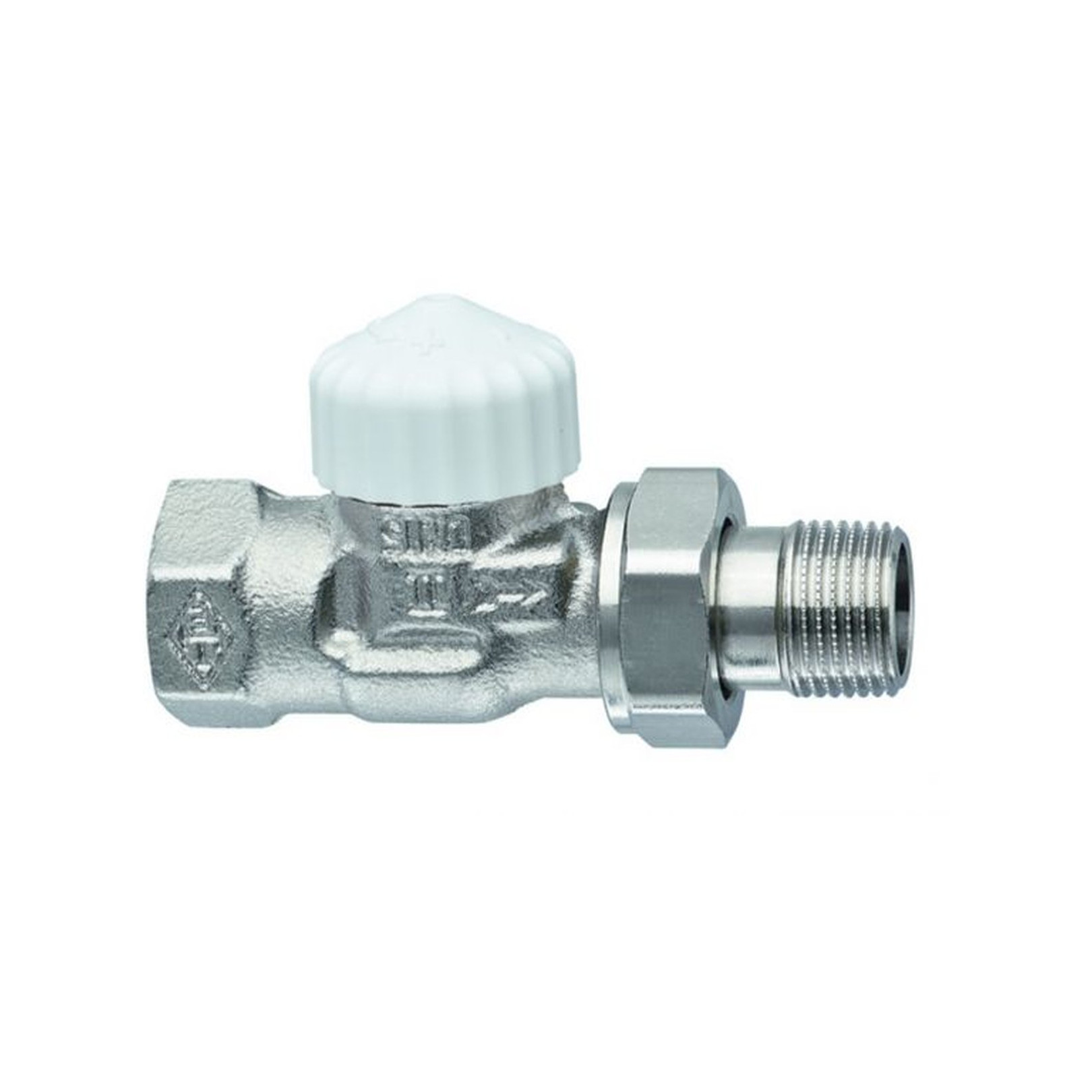 IMI Heimeier Ventilunterteil V-exact II Durchgang 1-2 Zoll vernickelt 3712-02.000