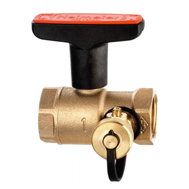 Heimeier Heizungskugelhahn DN32 Globo H Entleerung IG Rotguss PTFE T-Griff 0615-05.000