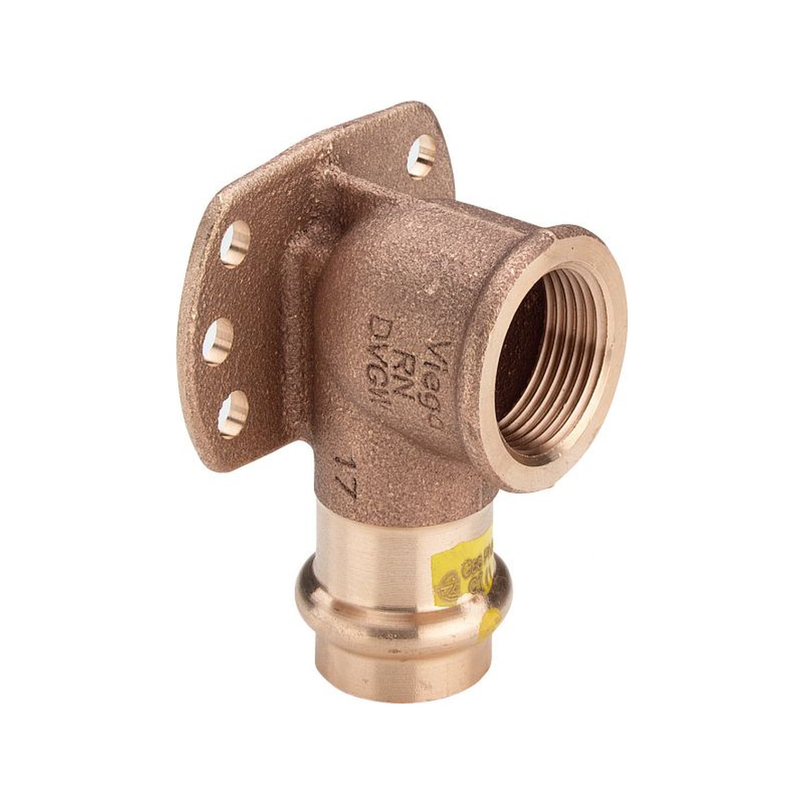 Viega Profipress G Wandscheibe 18 mm x Rp 1/2 Rotguss SC-Contur Pressanschluss HNBR Dichtelement Befestigungsflansch 346690