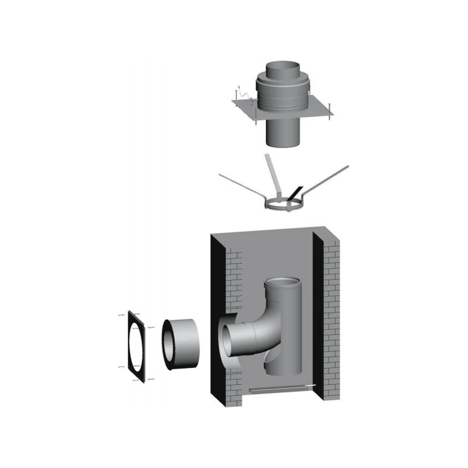 Wolf Schachtbausatz DN160/160 Kaskade raumluftunabhängig Edelstahlabdeckung Gasbrennwertgerät ab 50 kW 2651294