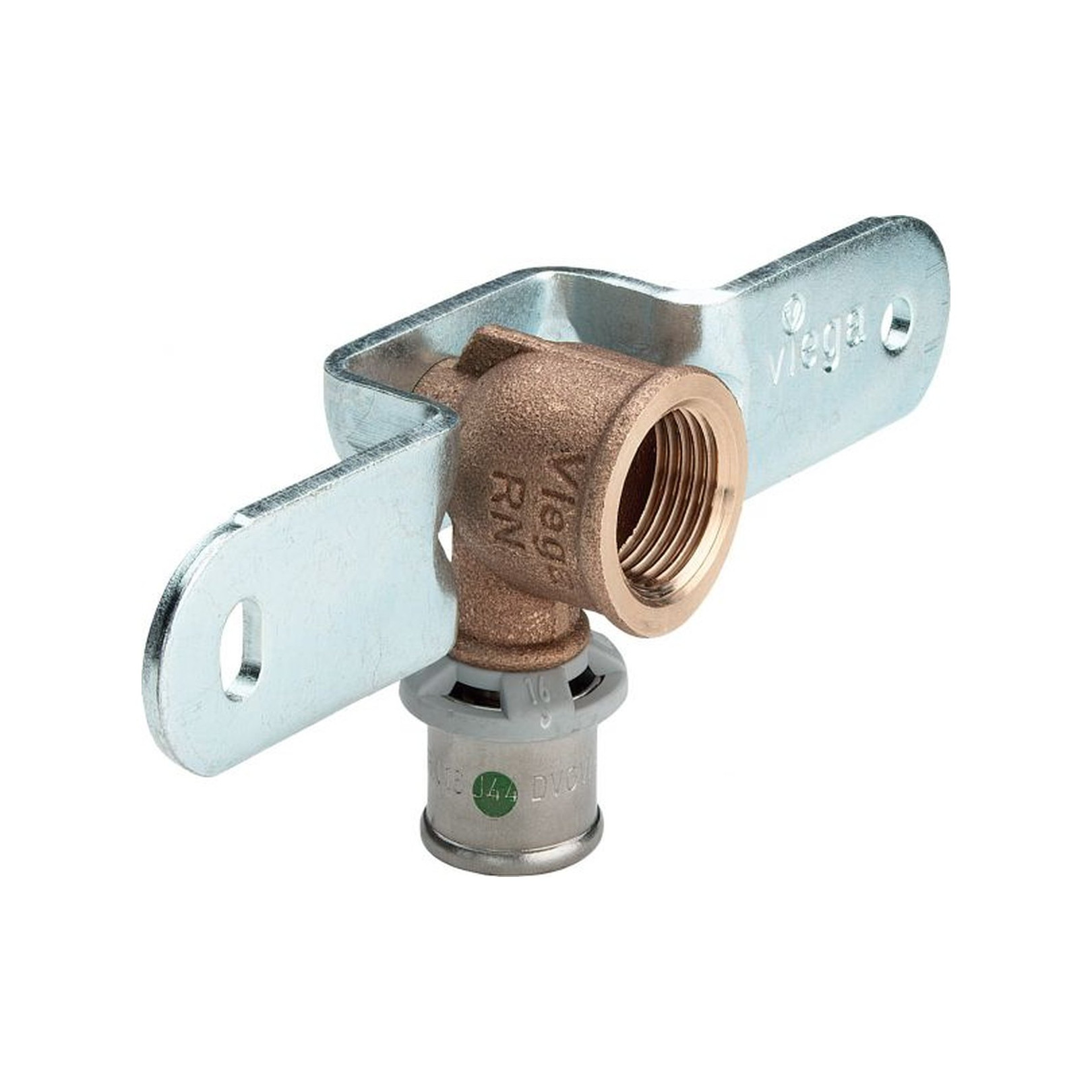 Viega Pressfitting Sanfix P 2123 Montageeinheit 16 x 1/2 Zoll SC-Contur Rotgusswinkel 310561