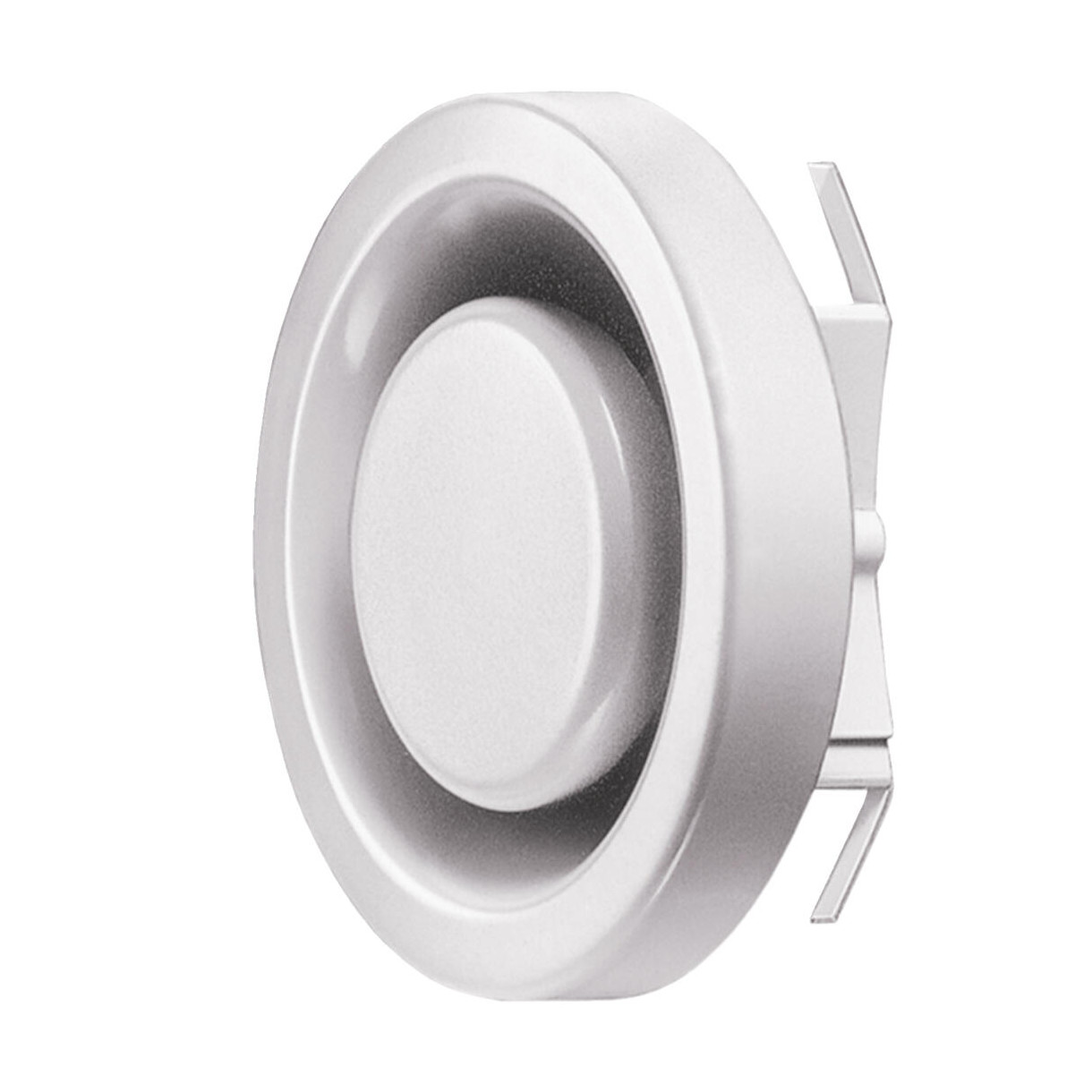 Helios Metall-Tellerventil MTVA 100 Abluftventil 100 mm Klemmfederhalterung Stahlblech weiß 08869