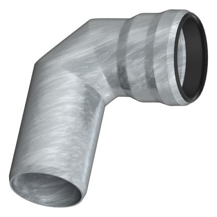 ACO PASSAVANT Winkelbogen GM-X DN50 90 Grad 1,5 Normalmuffe feuerverzinkt kunststoffbeschichtet 0174.12.31