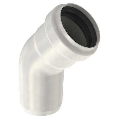 ACO Passavant Rohrbogen PIPE d125 30 Grad Edelstahl 1.4404 Steckmuffe EPDM Dichtung 0174.83.57
