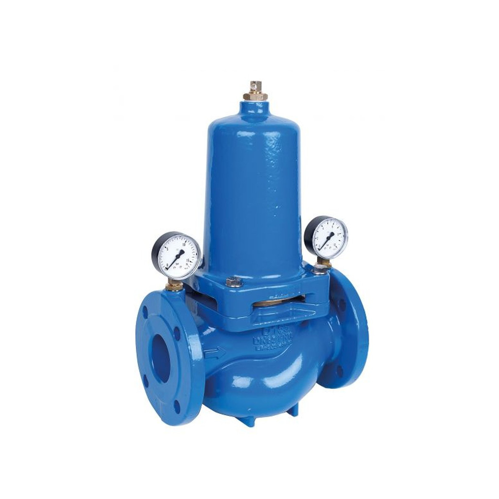 Honeywell Druckminderer D15S D15S-65A DN 65 pulverbeschichtet blau Vordruck Hinterdruckmanometer