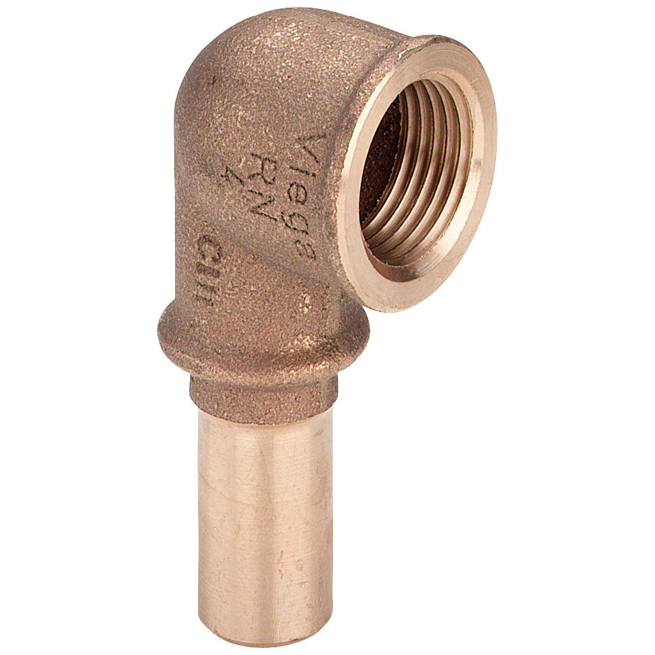 Viega Pressfitting Sanpress 2214.3 Einsteckwinkel 15mm x 1/2 IG 90 Grad Rotguss Siliziumbronze 308001