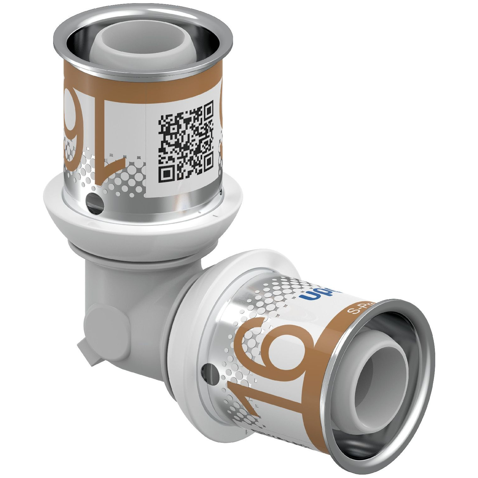 Uponor S-Press PLUS Pressfitting Winkel 90 Grad PPSU 16 mm 16 mm EPDM Dichtung DVGW 1039929