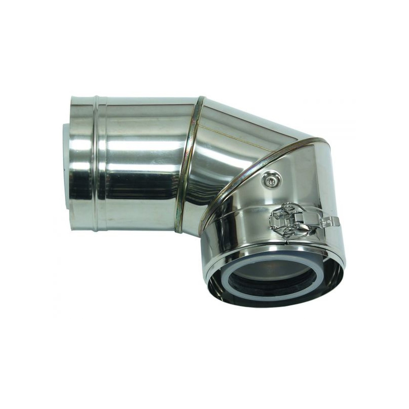 Vaillant Bogen 87 Grad Abgassystem Fassadenverlegung konzentrisch 80/125 mm PP Edelstahl Klemmschelle 0020042756