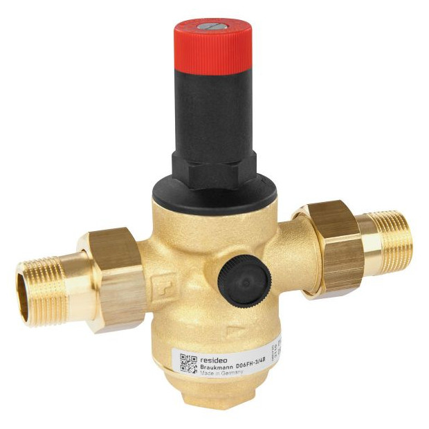 Honeywell Druckminderer D06FH Hochdruckausführung Messing R3/4 Niro-Feinsieb Manometeranschluss D06FH-3/4B