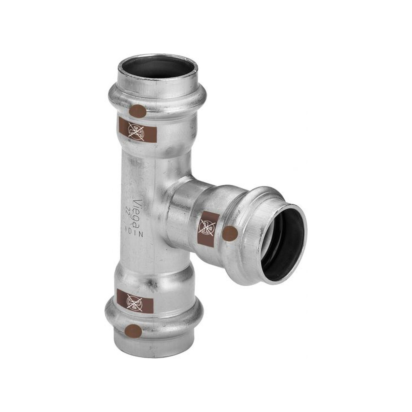 Viega Temponox T-Stück 1718 54x28x54mm Edelstahl SC-Contur 810542