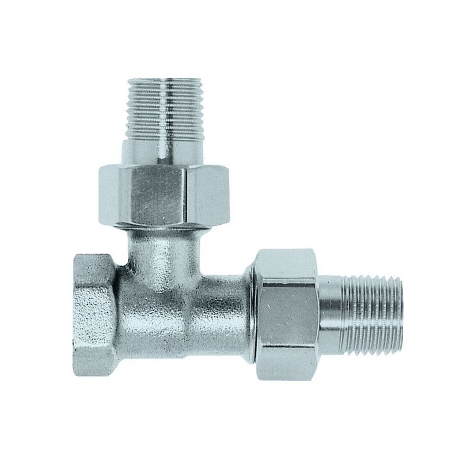 Heimeier Dreiwege Thermostatventil DN15 1/2 Zoll Messing vernickelt Schraubnippel 4154-02.000