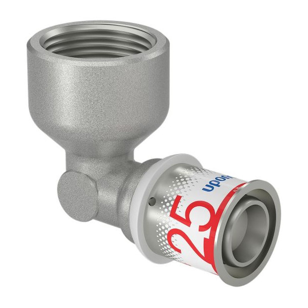 Uponor Fitting S-Press PLUS Winkelmuffe 25-Rp1FT Edelstahl Presshülse Sichtfenster 1070543