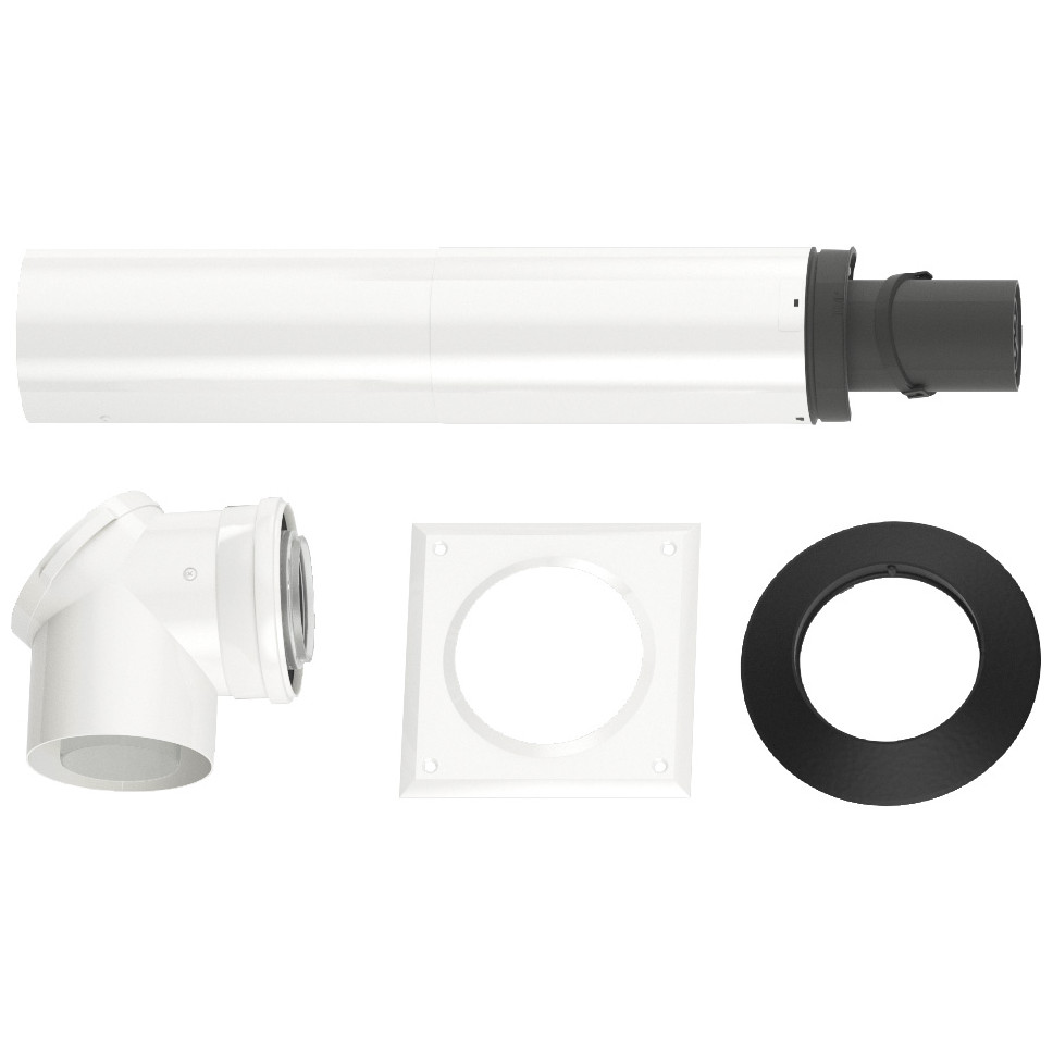 Bosch Abgaszubehör FC-Set80-C13x Grundpaket waagerecht 80/125 mm konzentrische Wanddurchführung Prüföffnung 7738112574