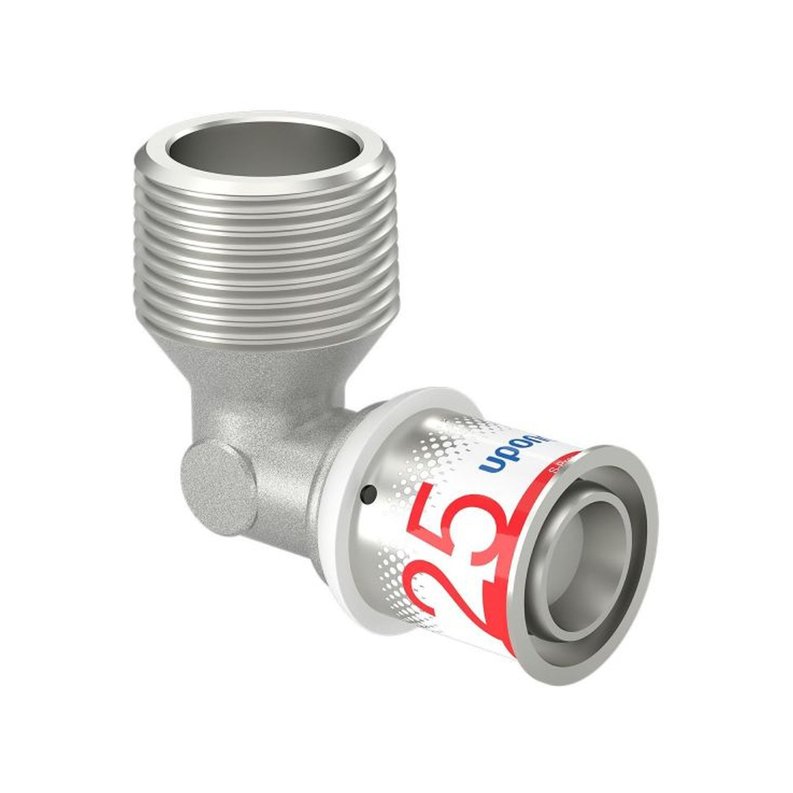 Uponor S-Press PLUS Winkelnippel 25mm DN25 1 Zoll AG Pressmuffe Außengewinde Edelstahlpresshülse 1070536