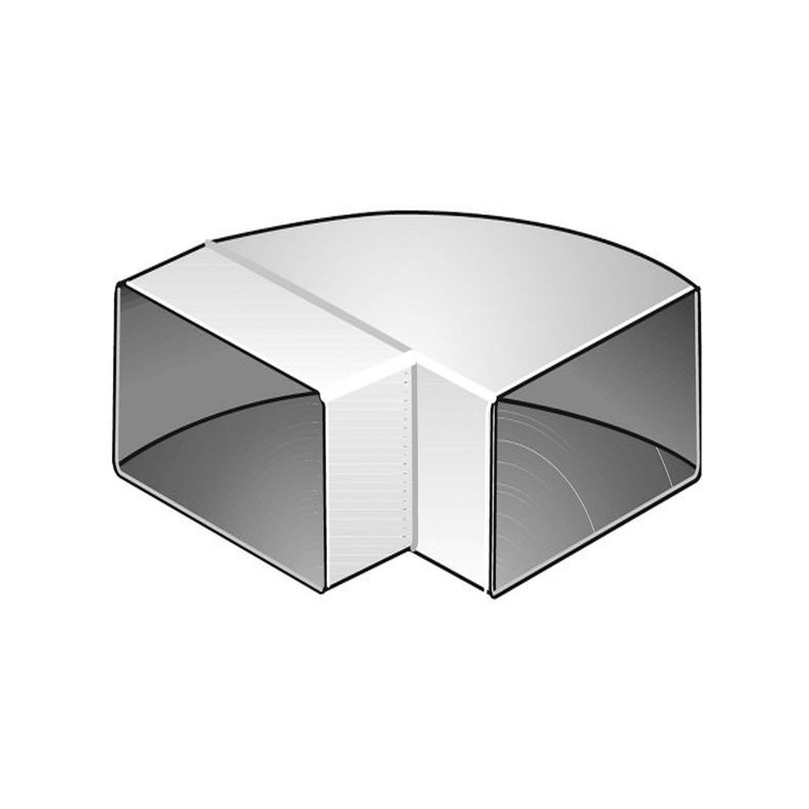 Helios Flachkanalbogen FLB 100 H 110x55mm waagerecht Kunststoff weiß 90 Grad 60701