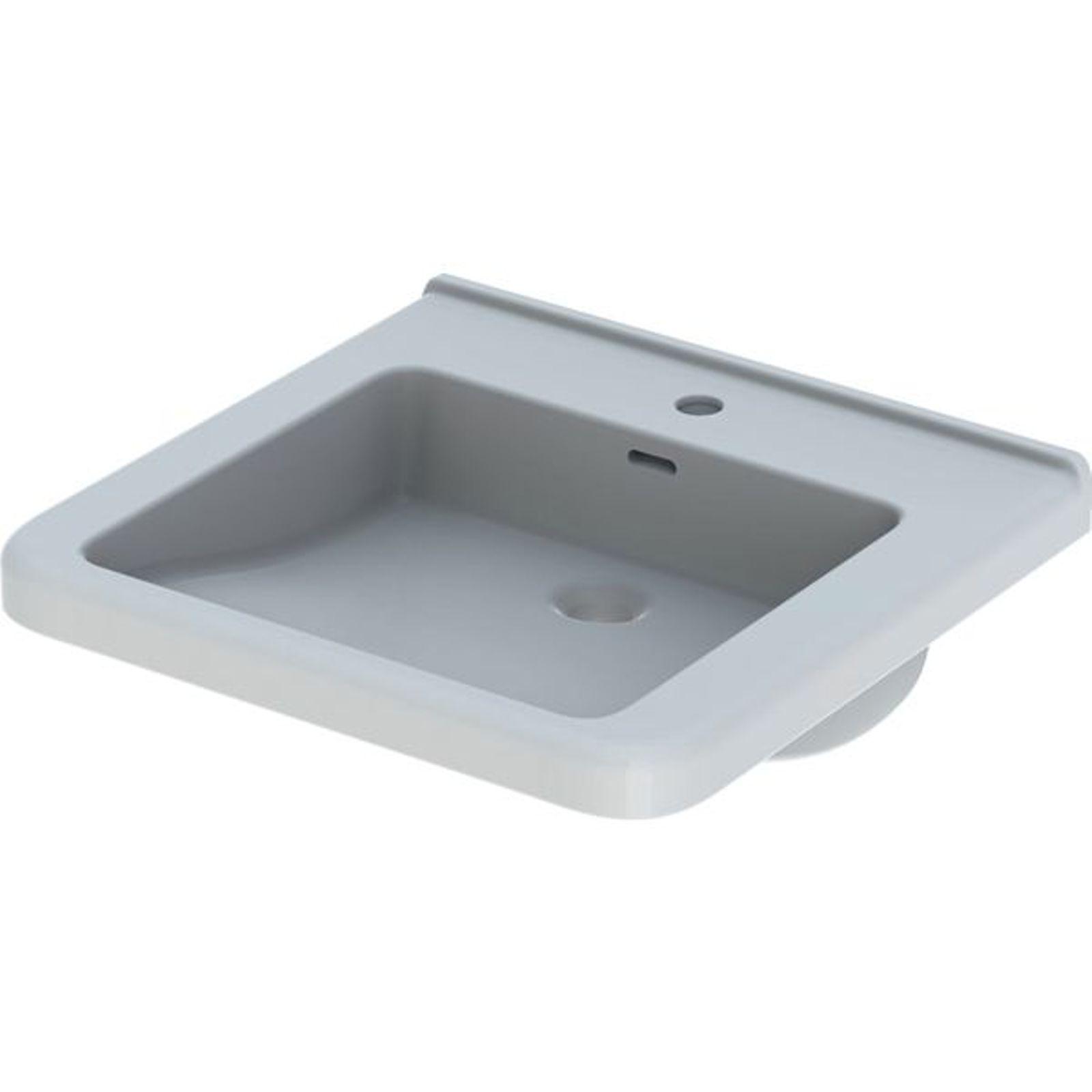 Geberit Waschtisch Renova Comfort Square 128555000 55x52.5 cm barrierefrei Hahnloch Überlauf weiß