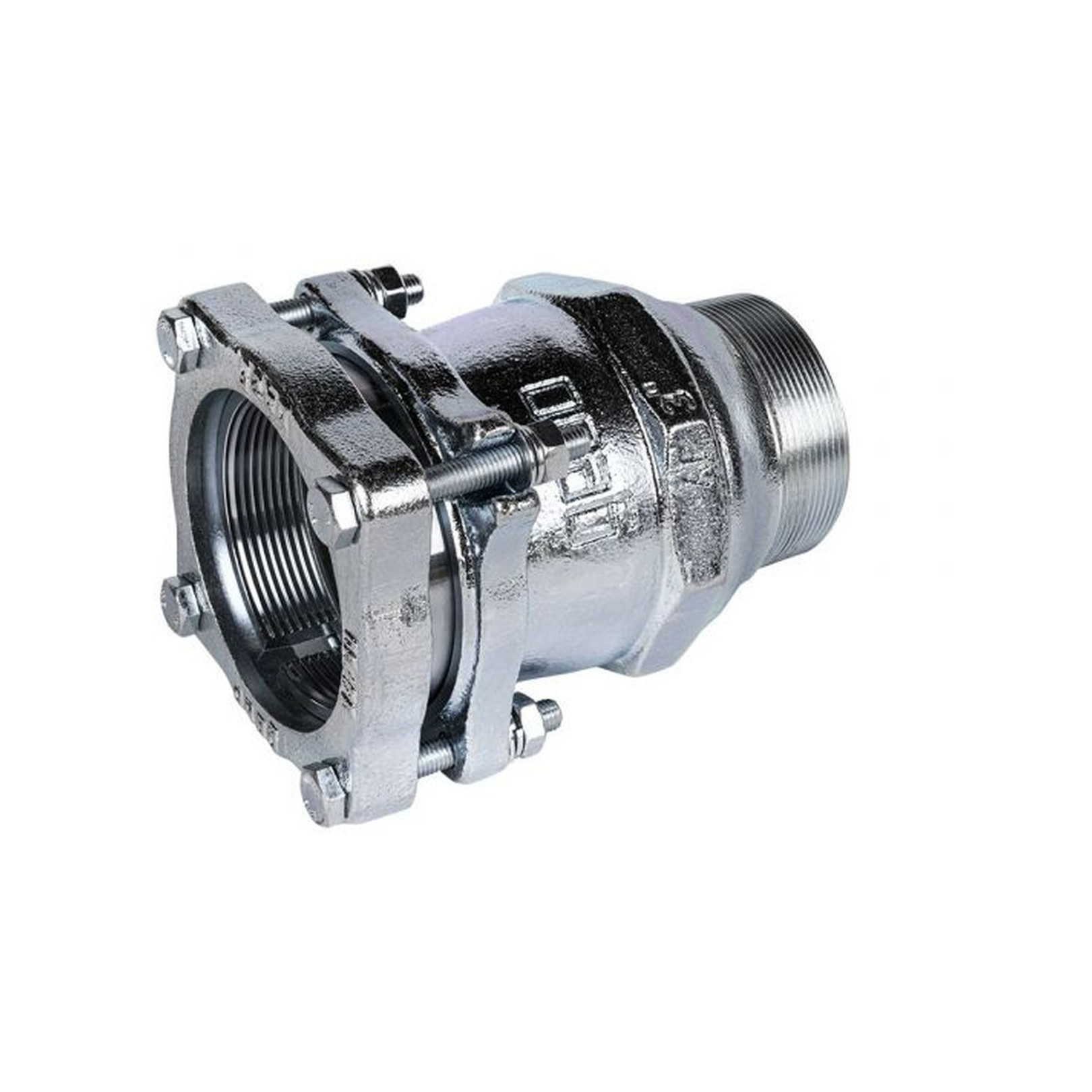 Gebo Temperguss-Klemmverbinder PN16 Typ AF 2 1/2 Zoll DN65 Außengewinde verzinkt NBR Dichtung 01.220.00.07