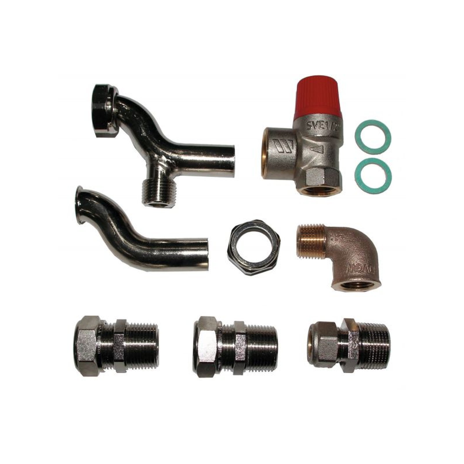 Wolf Übergangszubehör Junkers ZR ZSR 18 24 2 3 4 5 6 ZBR 28 1 2 Heizkreisanschluss Sicherheitsventil 8600417