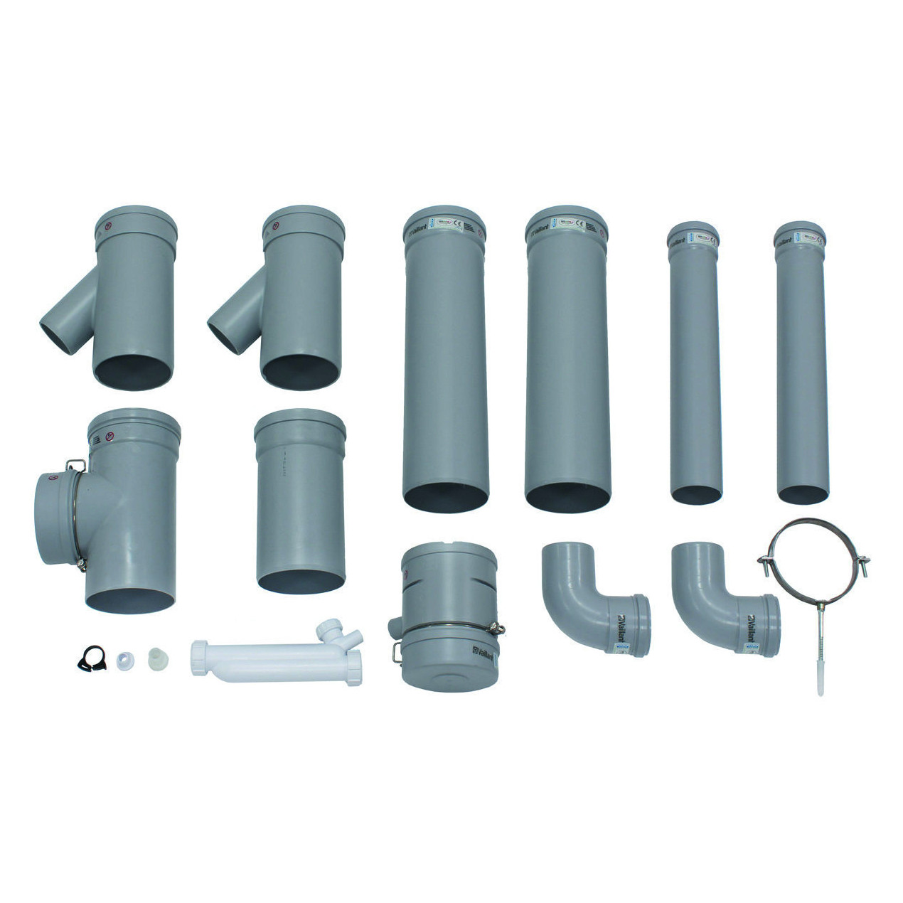 Vaillant Anschluss-Set Basis 2er Kaskade Abgasleitung 130 PP 2 Geräte Kondenswasserablauf 0020042761