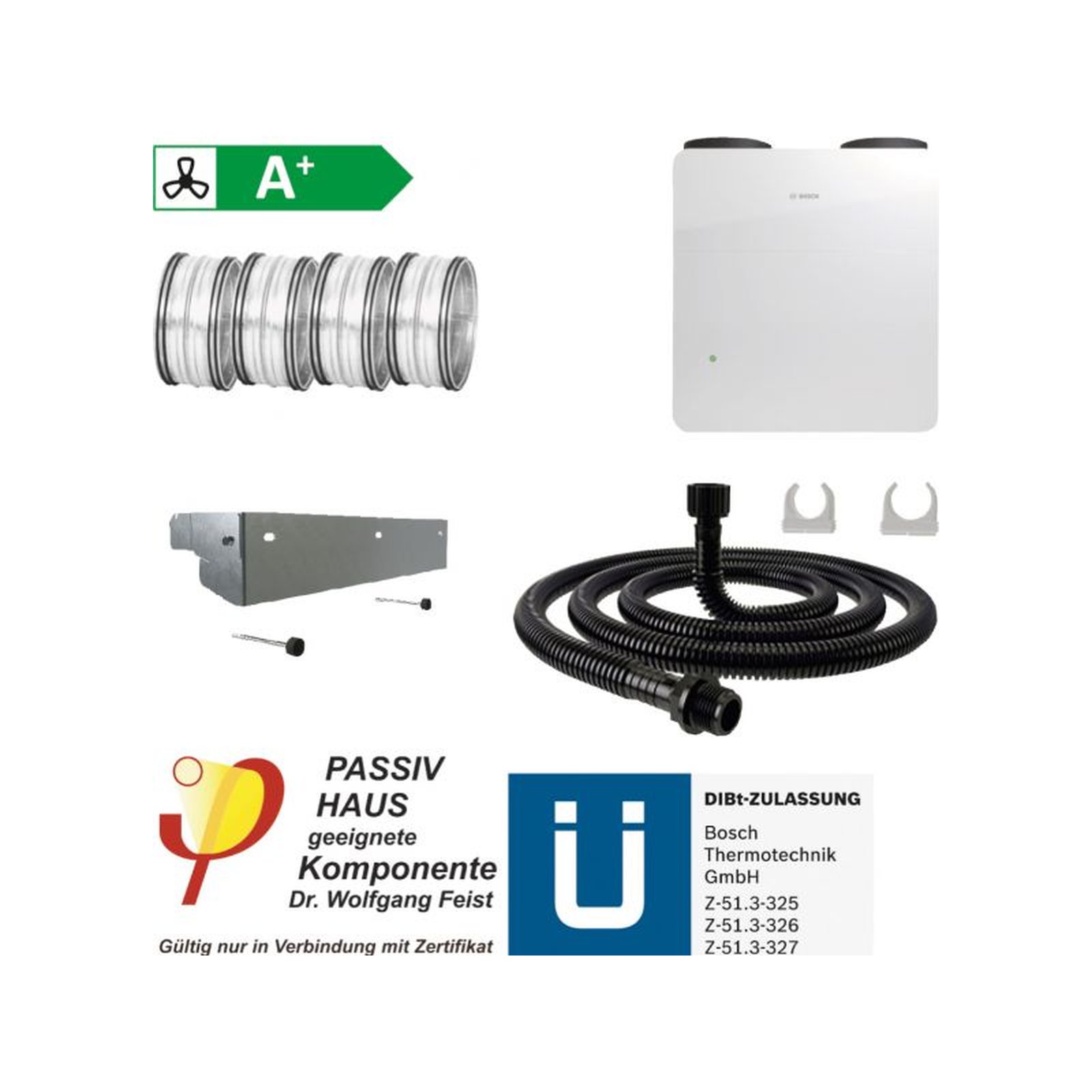 Bosch Wohnungslüftungspaket BOPA VE5 V5001 C 450 Wandkonsolen-Set 7739621983