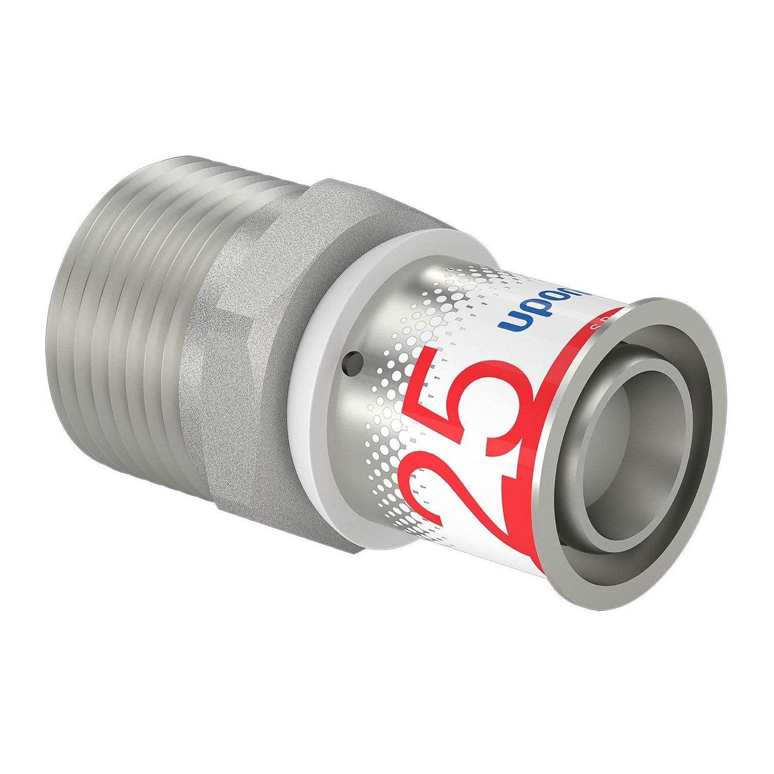 Uponor Übergangsnippel S-Press PLUS 25mm DN25 1 Zoll AG Edelstahlpresshülse DVGW 1070508