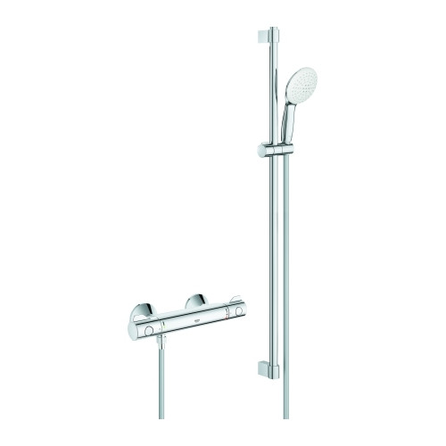 Grohe Brausebatterie Grohtherm 800 Thermostat AP Brausestangenset 2 Strahlarten chrom 34566002