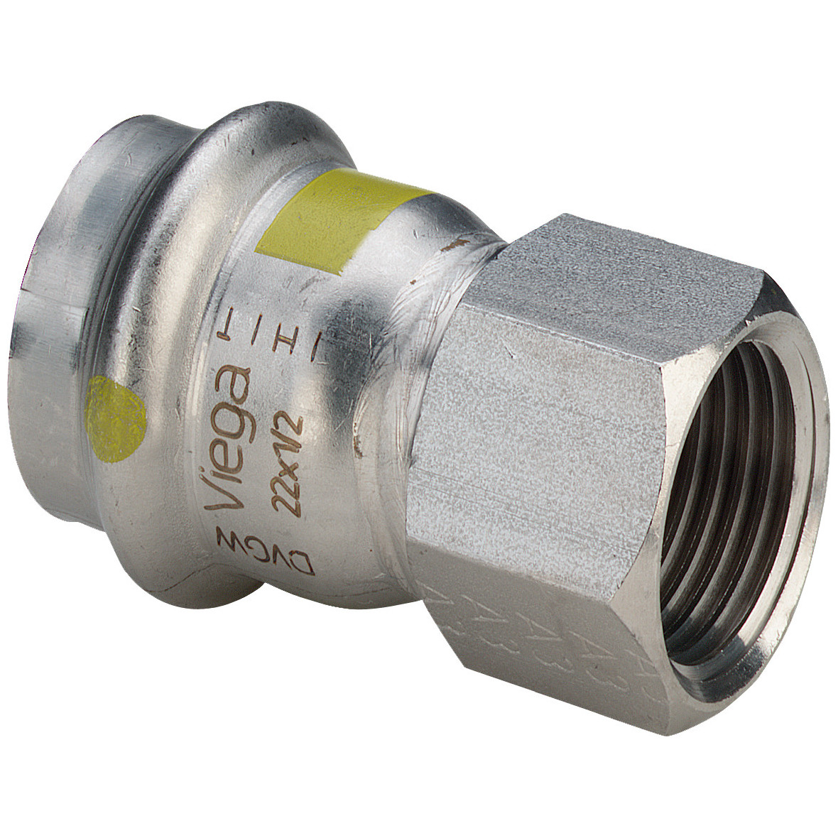 Viega Sanpress Inox G 0212 ÜbergangsStück 54x2 Innengewinde Mehrkant Edelstahl 486945