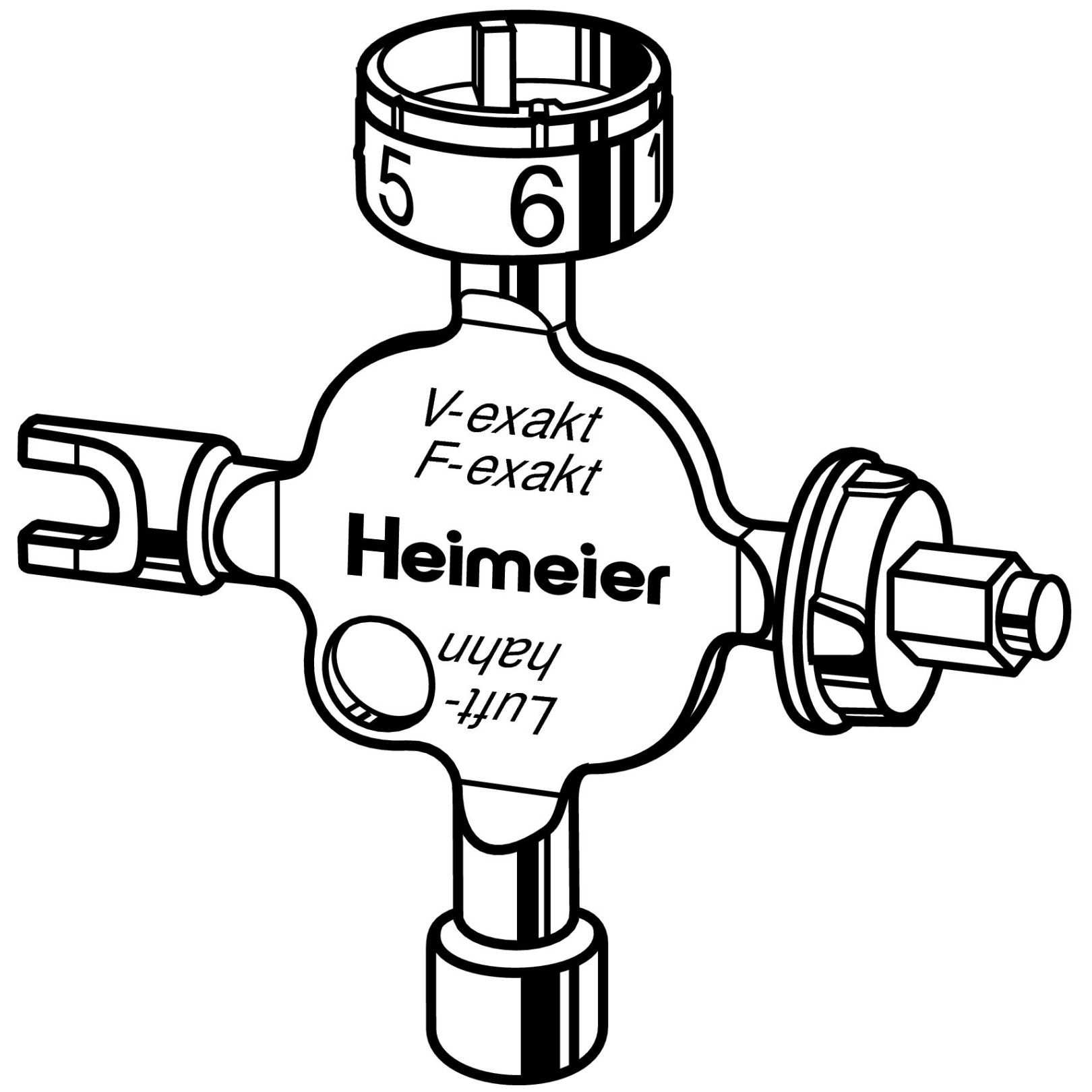 Heimeier Universalschlüssel Ventilwerkzeug 0530-01.433 V-exakt F-exakt Regulux Vekolux B-Kopf