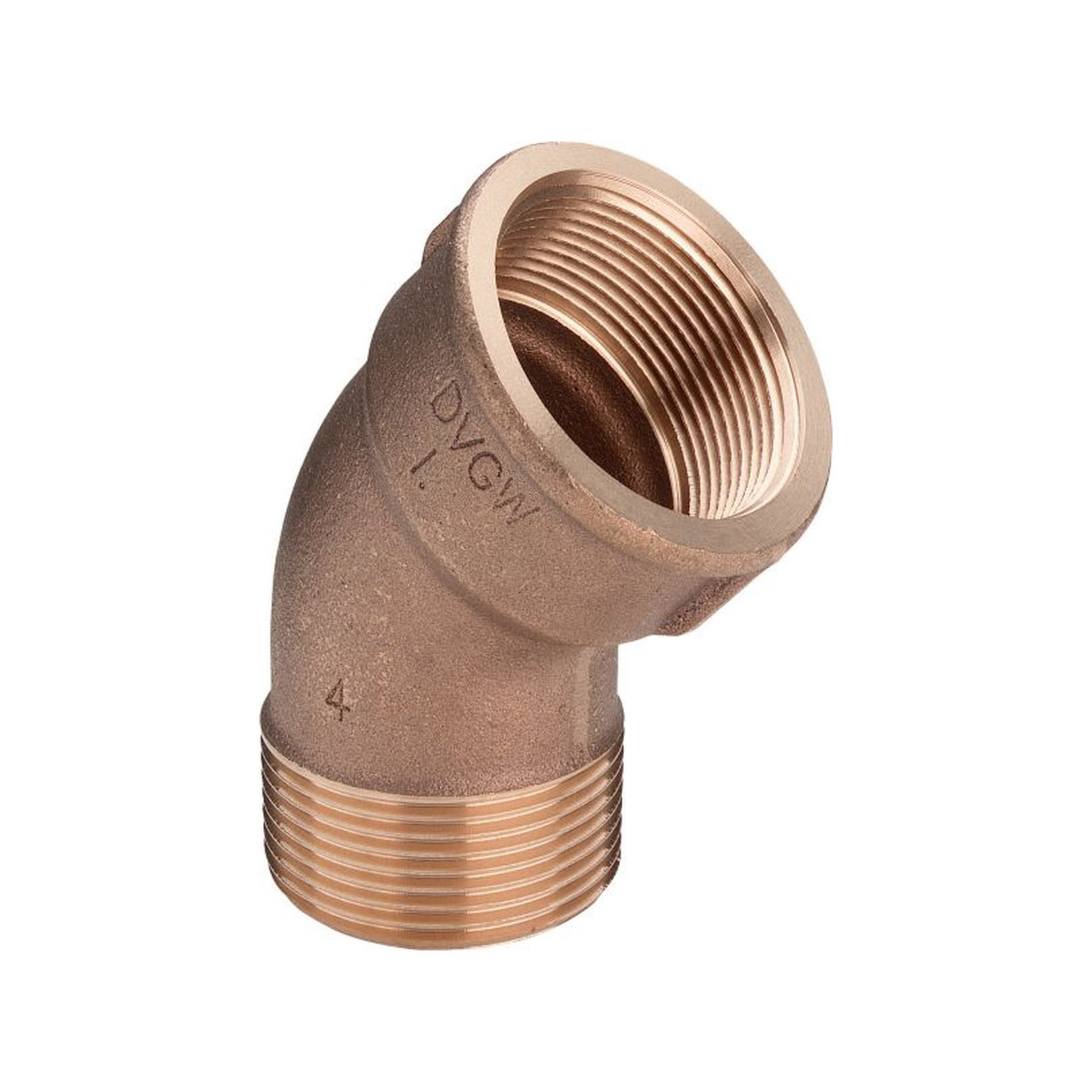 VIEGA Rotguss Gewindefitting Winkel 45Grad 3121 1 Zoll DN25 IGxAG DVGW 264161