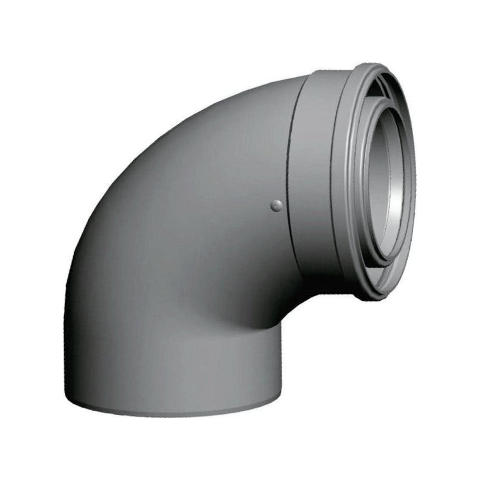 Wolf Revisionsbogen 87 Grad konzentrisch DN60/100 weiß steckbar Metall Polypropylen 2651730