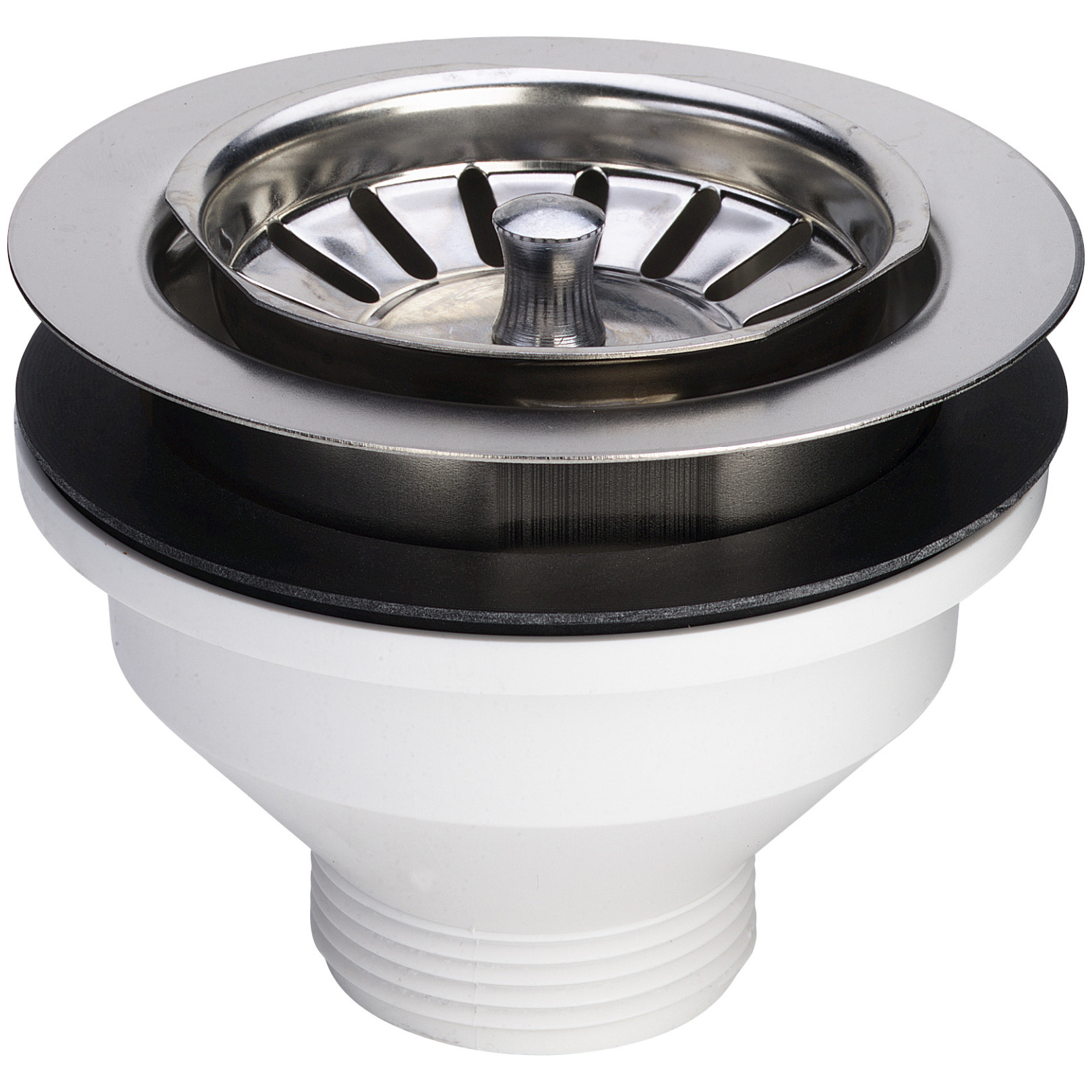 Viega Ablaufventil 7128 1 1/2 Zoll 114.5 mm Sieb Höhe 60 mm Kunststoff Körbchen Edelstahl 109967