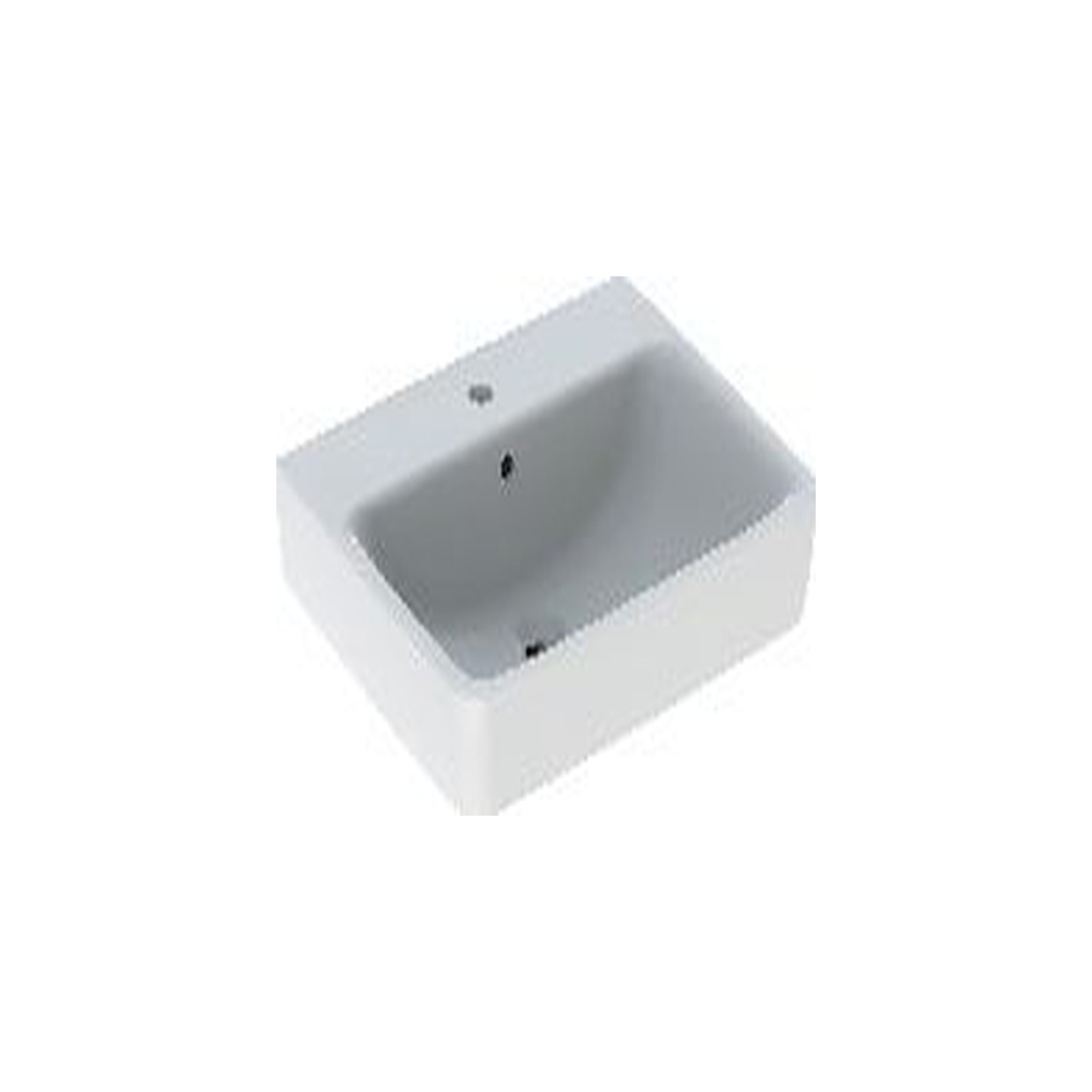 Geberit Renova Plan Waschtisch 60x48cm Hahnloch mittig Überlauf sichtbar 501636001